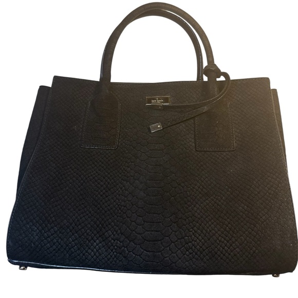 kate spade Handbags - Kate Spade Merriweather Snake Embossed Suede Satchel